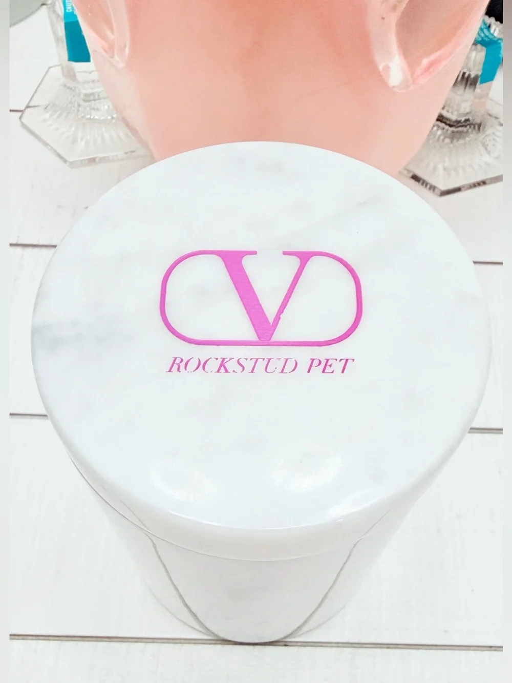 Valentino Garavani Rockstud Pet Marble Treat Canister